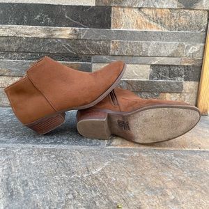 Brown faux suede booties